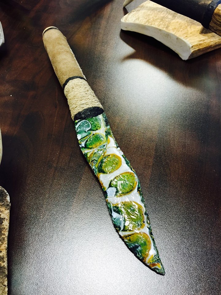 Hand Blown Glass Blade Flintknapped By Brian Schuch Anchorage Makerspace